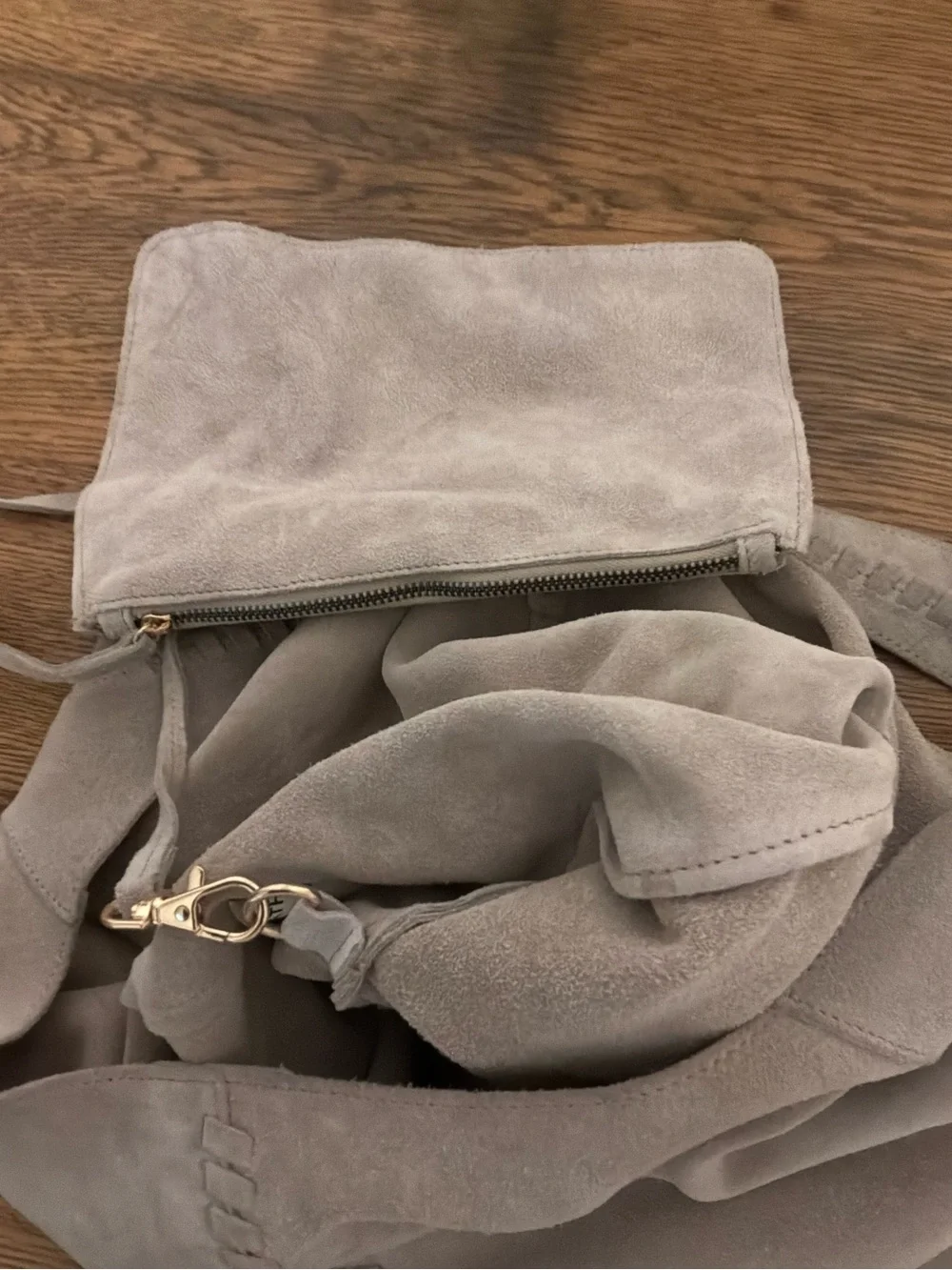 Haute Hippie classic Suede Boho Bag with Removable Pouch